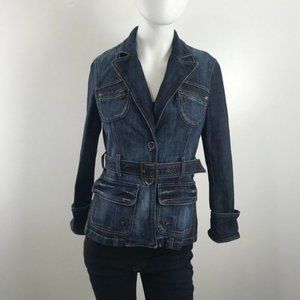 ZARA TRF 100% Belted Denim Jacket